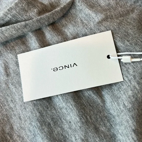 New! Vince Cotton Sleeveless Wrap Dress Gray Midi Slit - Picture 6 of 7